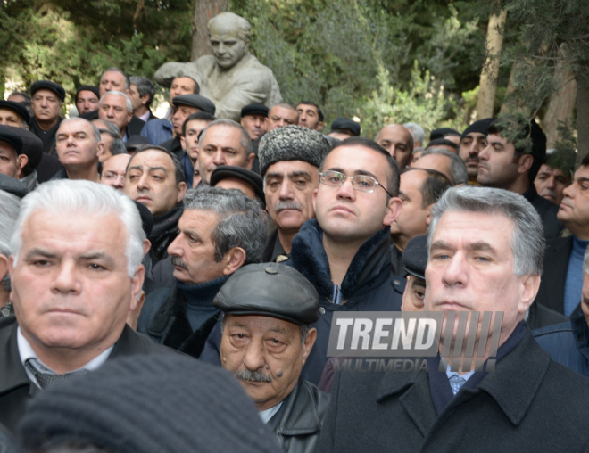 Farewell ceremony for people’s poet Zalimkhan Yagub.  Baku. Azerbaijan, 11 Jan. 2016